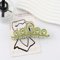 Women's Elegant Solid Color Plastic Resin Hollow Out Hair Claws sku image 3