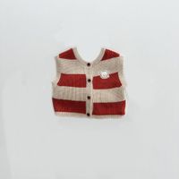 Preppy Style Pastoral Stripe Cotton Hoodies & Knitwears sku image 1