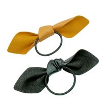 Women's Elegant Solid Color Pu Leather Handmade Hair Tie main image 4