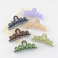 Women's Elegant Solid Color Plastic Resin Hollow Out Hair Claws main image 4