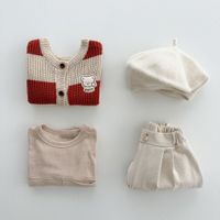Preppy Style Pastoral Stripe Cotton Hoodies & Knitwears main image 4
