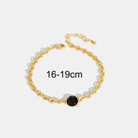 Simple Style Round Copper Plating Inlay Natural Stone Zircon 18k Gold Plated Bracelets main image 6