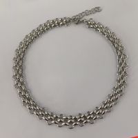 Wholesale Classic Style Solid Color Stainless Steel Plating 18k Gold Plated Bracelets Necklace main image 4