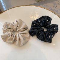 Women's Simple Style Solid Color Pu Leather Handmade Hair Tie main image 4