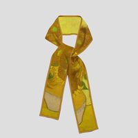 Women's Artistic Oil Painting Polyester Silk Scarf sku image 9
