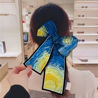 Women's Artistic Oil Painting Polyester Silk Scarf main image 5
