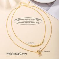 Elegant Solid Color Copper Plating Inlay Zircon 18k Gold Plated Layered Necklaces main image 2