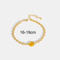 Simple Style Round Copper Plating Inlay Natural Stone Zircon 18k Gold Plated Bracelets sku image 9