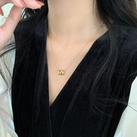 Einfacher Stil Einfarbig Sterling Silber Überzug Vergoldet Halskette Mit Anhänger sku image 1