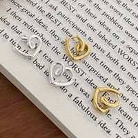 1 Pair Simple Style Heart Shape Plating Sterling Silver Gold Plated Ear Studs main image 5