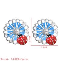 1 Pair Cute Sweet Flower Enamel Copper Ear Studs sku image 1