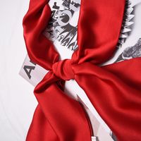 Women's Sweet Solid Color Satin Silk Scarf main image 4