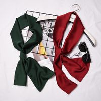 Women's Sweet Solid Color Satin Silk Scarf main image 6
