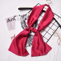 Women's Sweet Solid Color Satin Silk Scarf main image 2
