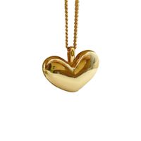 أسلوب بسيط شكل القلب الفضة الاسترليني تصفيح مطلي بالذهب قلادة قلادة main image 5