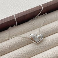 Simple Style Heart Shape Sterling Silver Plating Gold Plated Pendant Necklace sku image 1