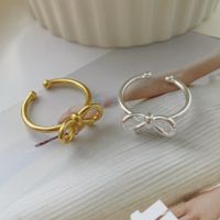Simple Style Bow Knot Sterling Silver Plating Gold Plated Rings main image 5
