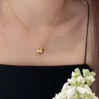 Simple Style Heart Shape Sterling Silver Plating Gold Plated Pendant Necklace main image 4