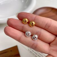 1 Pair Simple Style Solid Color Plating Sterling Silver Gold Plated Earrings main image 4
