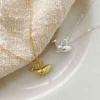 Simple Style Solid Color Sterling Silver Plating Gold Plated Pendant Necklace main image 4