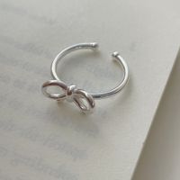 Simple Style Bow Knot Sterling Silver Plating Gold Plated Rings sku image 1