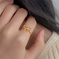 Simple Style Bow Knot Sterling Silver Plating Gold Plated Rings main image 3
