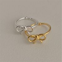 Simple Style Bow Knot Sterling Silver Plating Gold Plated Rings main image 1