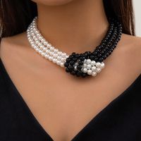 Elegant Vintage Style Irregular Round Imitation Pearl Irregular Layered Three-dimensional Women's Layered Necklaces sku image 2