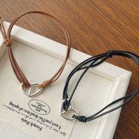 Simple Style Heart Shape Pu Leather Sterling Silver Plating Gold Plated Women's Bracelets main image 2