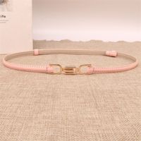 Sweet Solid Color Pu Leather Alloy Women's Leather Belts sku image 5