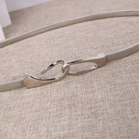 Basic Solid Color Metal Women's Leather Belts main image 4