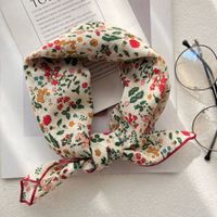 Women's Sweet Flower Cotton Silk Scarf main image 6