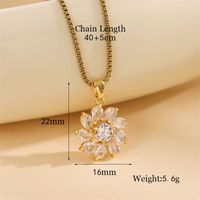 Stainless Steel 18K Gold Plated Sweet Plating Inlay Round Oval Heart Shape Artificial Diamond Pendant Necklace sku image 3
