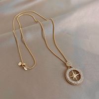 Simple Style Round Alloy Inlay Artificial Gemstones Women's Pendant Necklace main image 2
