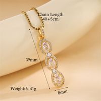 Stainless Steel 18K Gold Plated Sweet Plating Inlay Round Oval Heart Shape Artificial Diamond Pendant Necklace sku image 4