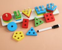 Building Toys Toddler(3-6years) Solid Color Wood Toys sku image 2