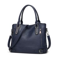 Women's Large Pu Leather Solid Color Streetwear Square Zipper Handbag sku image 2