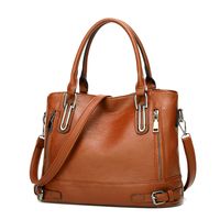 Women's Large Pu Leather Solid Color Streetwear Square Zipper Handbag sku image 4