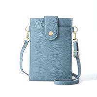 Women's Pu Leather Solid Color Classic Style Square Flip Cover Phone Wallets sku image 3