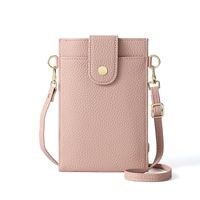 Women's Pu Leather Solid Color Classic Style Square Flip Cover Phone Wallets sku image 2