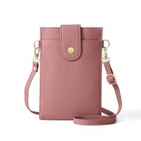 Women's Pu Leather Solid Color Classic Style Square Flip Cover Phone Wallets sku image 1