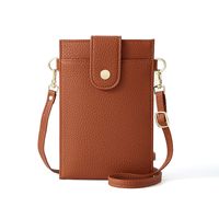 Women's Pu Leather Solid Color Classic Style Square Flip Cover Phone Wallets sku image 4