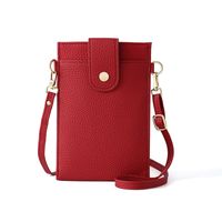 Women's Pu Leather Solid Color Classic Style Square Flip Cover Phone Wallets sku image 9