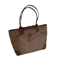 Femmes Grande Nylon Couleur Unie Style Vintage Carré Fermeture Éclair Sac D'épaule main image 4