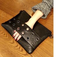 Women's Pu Leather Solid Color Classic Style Square Zipper Envelope Bag main image 2