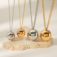 201 Stainless Steel Simple Style Polishing Plating Solid Color Pendant Necklace main image 4