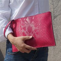Unisex Pu Leather Solid Color Classic Style Square Zipper Envelope Bag sku image 3