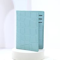 Women's Solid Color Pu Leather Open Card Holders sku image 1