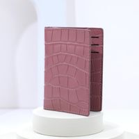 Women's Solid Color Pu Leather Open Card Holders sku image 3