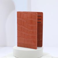 Women's Solid Color Pu Leather Open Card Holders sku image 4